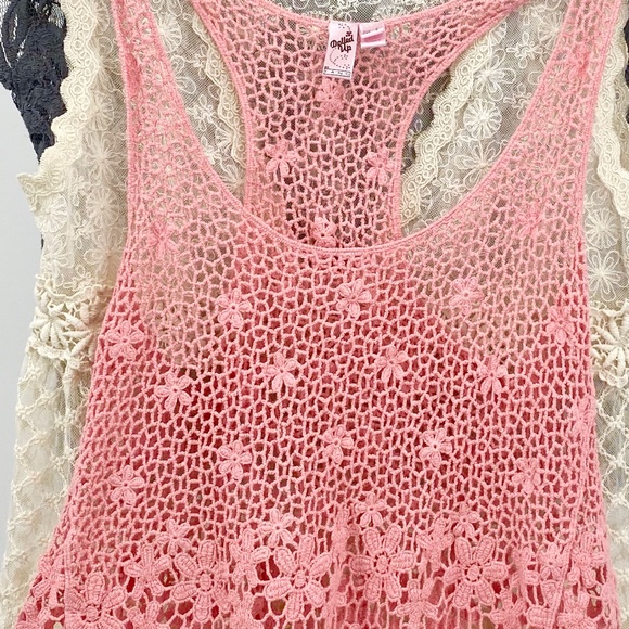Boho Festival Crochet Lace Top Bundle X 3 SZ S/M - Picture 3 of 16